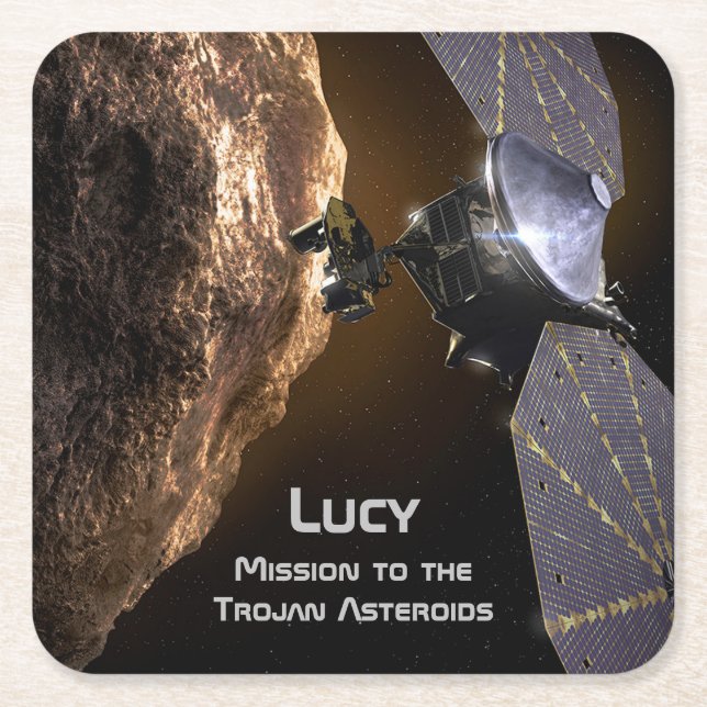 Lucy Mission to Study Trojan Asteroids Rechteckiger Pappuntersetzer (Vorderseite)