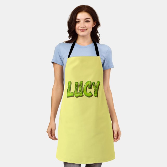 Lucy Name Kiwi Design Küchenschürze Schürze (Getragen)