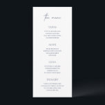Lucy Navy Blue Classic Elegant Wedding Menükarte<br><div class="desc">Elegantes Hochzeitsmenü im klassischen Stil mit einer Kombination aus Schriftzeichen und klassischen Serif-Schriftart. Dieses einfache Design passt gut zu jedem Hochzeitsstil.</div>