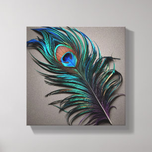 Lucy Peacock Feather Canvas Druck Leinwanddruck
