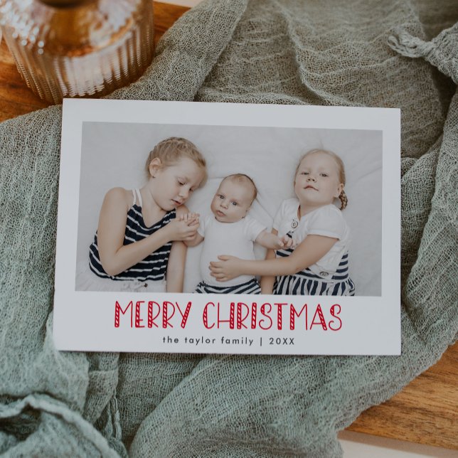 LUCY Red Fun Family Foto Feierliche Weihnachten (LUCY Red Fun Family Photo Festive Merry Christmas Holiday Card)