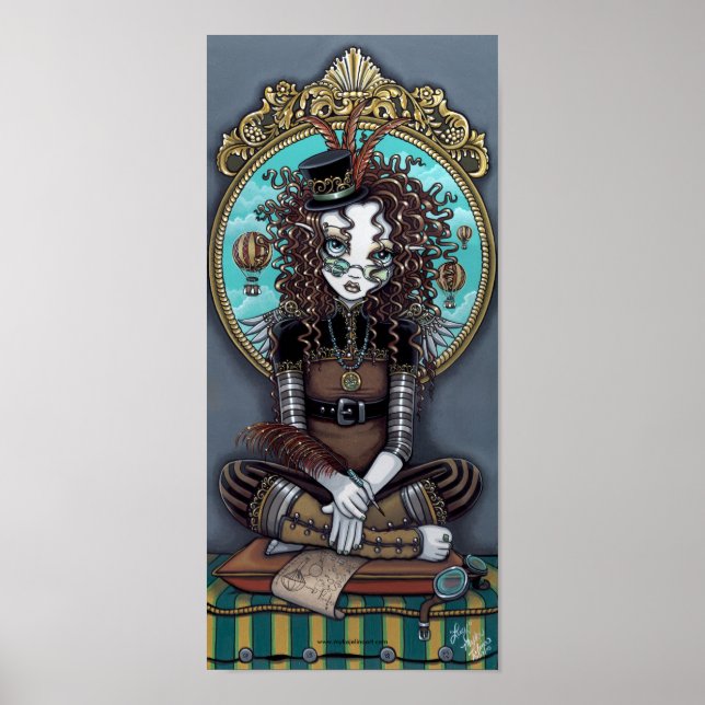 "Lucy" Steam Punk Fairy Art Poster (Vorne)