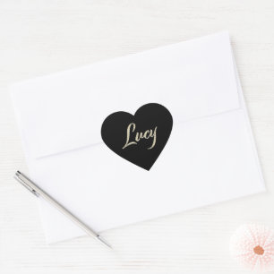 Lucy white gold Handwriting Aufkleber Herz