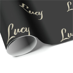 Lucy white gold Handwriting Geschenkpapier