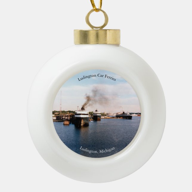 Ludington Car Ferries ballon ou ornement flocon de (Devant)