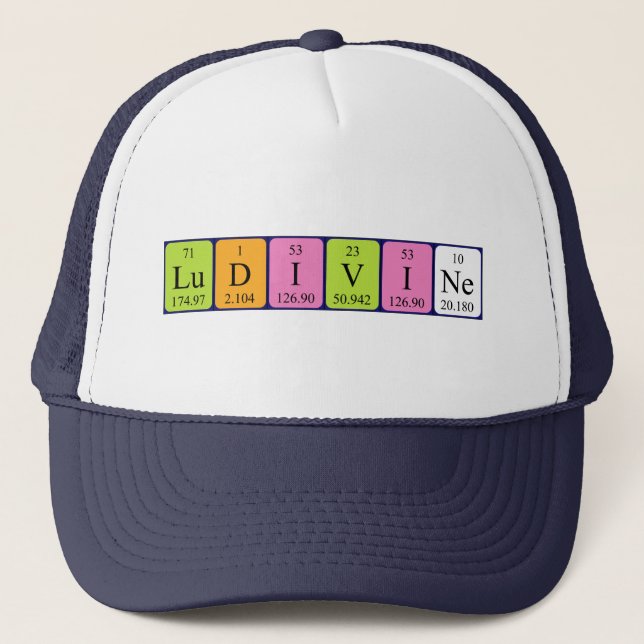 Ludischer Name der periodischen Tabelle Truckerkappe (Vorderseite)