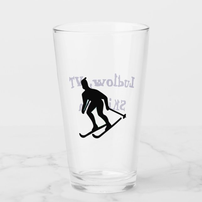 Ludlow, VT Ski Bum (Green Mountain Vermont Skiing) Glas (Vorderseite)