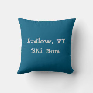 Ludlow, VT Ski Bum (Green Mountain Vermont Skiing) Kissen