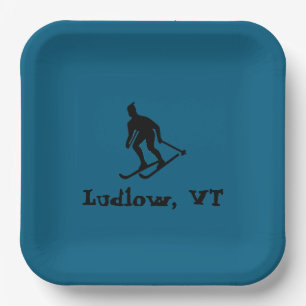 Ludlow, VT Ski (Green Mountain Vermont Skiing) Pappteller