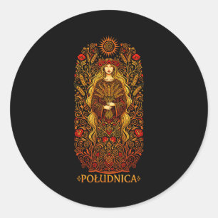 Ludnica Slawische Sonnengöttin Heidnische Volkshex Runder Aufkleber