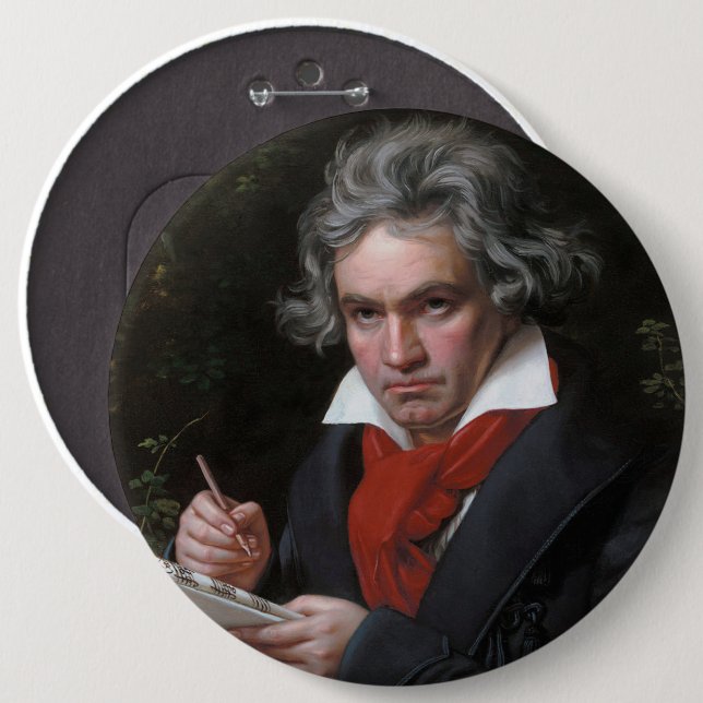 Ludwig Beethoven Symphony Classic Music Composer Button (Vorne & Hinten)