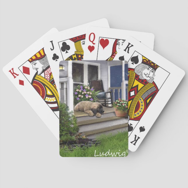 Ludwig die Leonberger Welpen-Spielkarte Spielkarten (Rückseite)