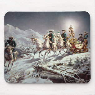 Ludwig II von Bayern Sleighing nachts Mousepad