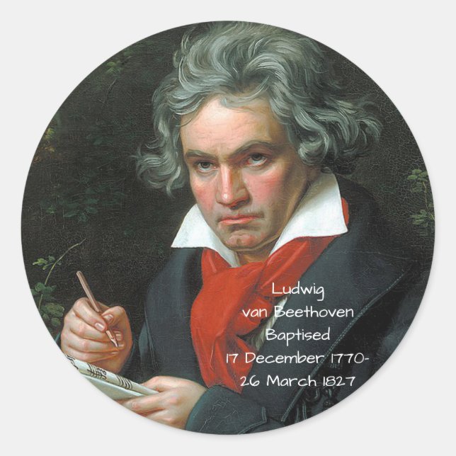 Ludwig van Beethoven 1820 Runder Aufkleber (Vorderseite)