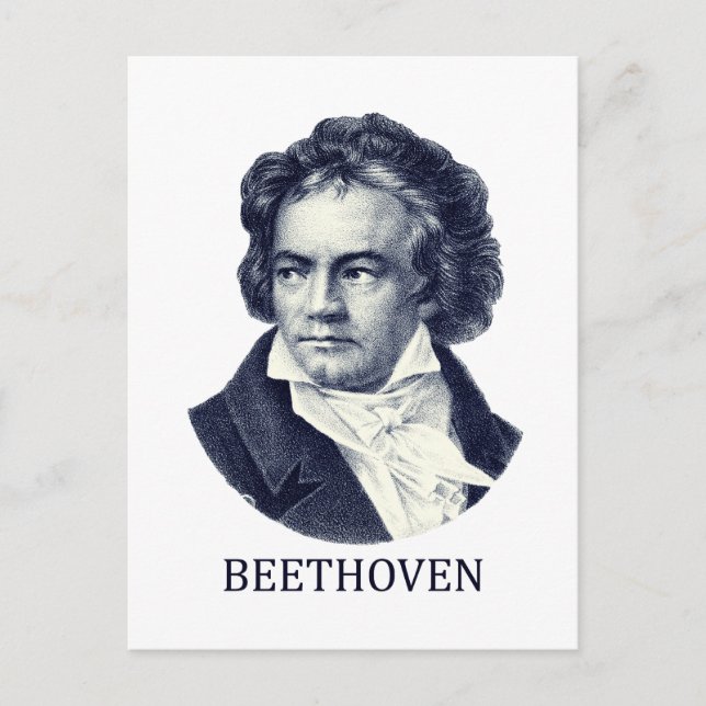 Ludwig van Beethoven, blau Postkarte (Vorderseite)
