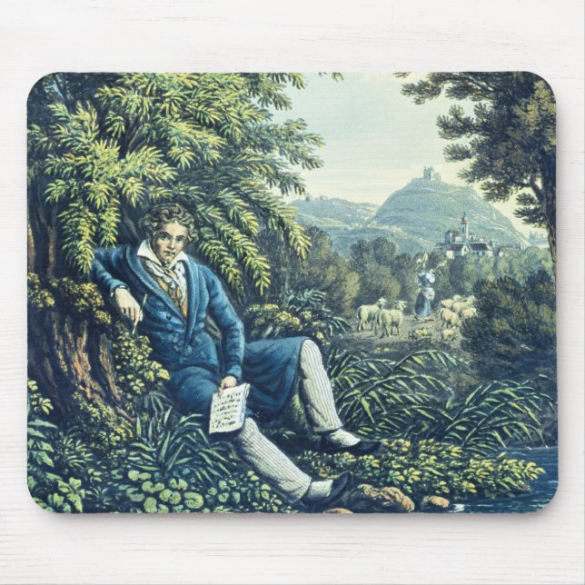 Ludwig van Beethoven durch einen Fluss (farbiges Mousepad (Vorne)