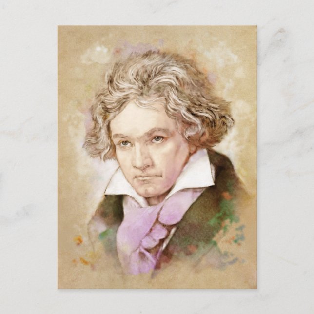 Ludwig van Beethoven im Aquarell Stil Postkarte (Vorderseite)