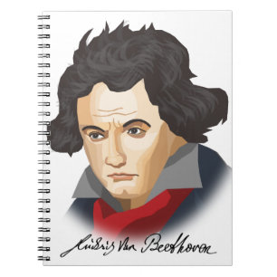 Ludwig van Beethoven im Cartoon Stil Notizblock