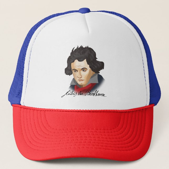 Ludwig van Beethoven im Cartoon Stil Truckerkappe (Vorderseite)