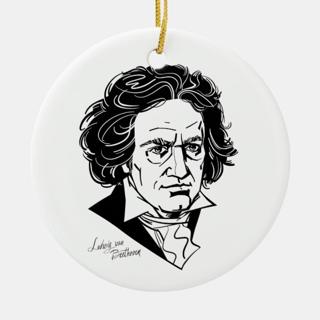 Ludwig van Beethoven Keramik Ornament (Vorne)