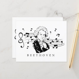 Ludwig van Beethoven Portrait and Bust with Notes