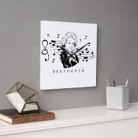 Ludwig van Beethoven Portrait and Bust with Notes