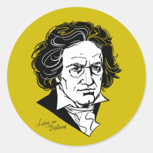 Ludwig van Beethoven Runder Aufkleber