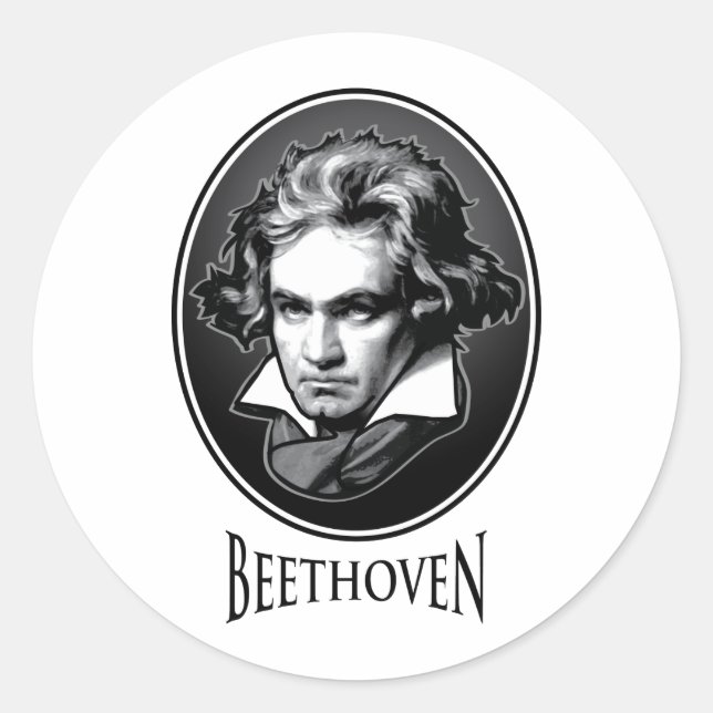 Ludwig van Beethoven Runder Aufkleber (Vorderseite)