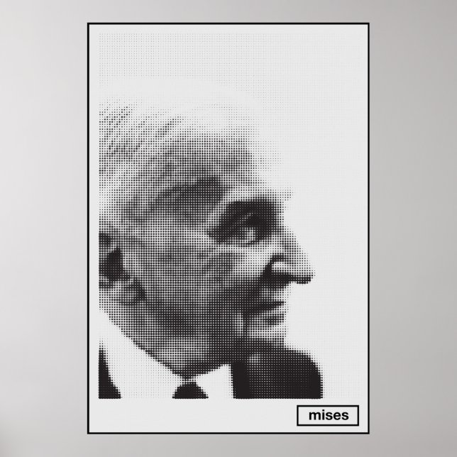 Ludwig von Mises Halftone Print Poster (Vorne)