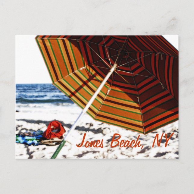 "Lueur de parasol de plage", Jones Beach, NY Carte (Devant)