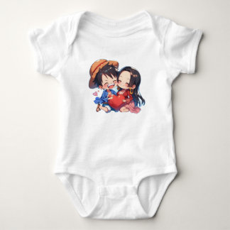 Luffy & Boa Hancock Anime Bodysuit Baby Strampler