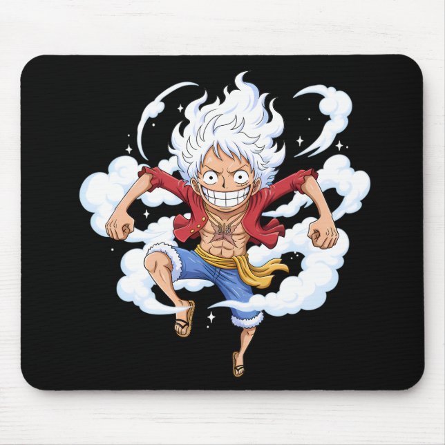 Luffy Gear 5 Chibi Anime-Mauspad Mousepad (Vorne)