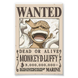 Luffy Wanted Anime Poster