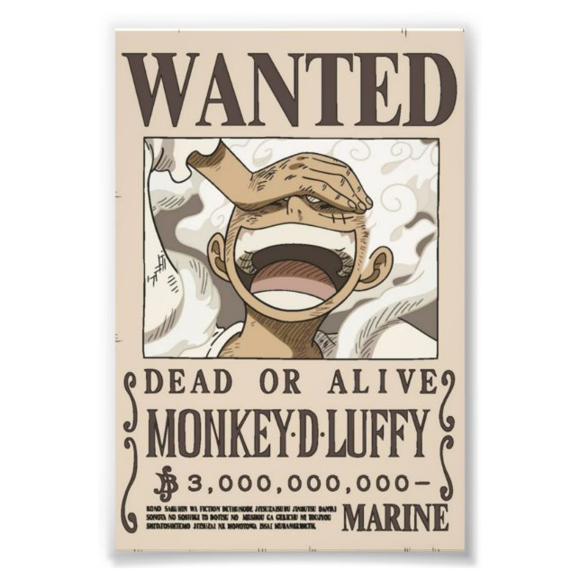 Luffy Wanted Anime Poster (Vorne)
