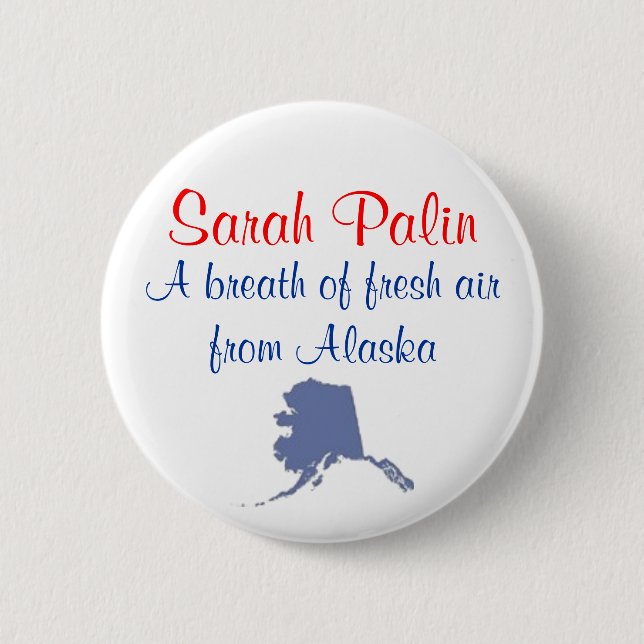 Luft-Alaska-Knopf Sarahs Palin Button (Vorderseite)