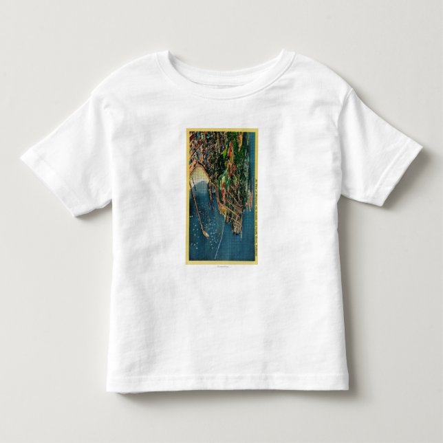 Luft-Ansicht von Monterey und von Presido Kleinkind T-shirt (Vorderseite)