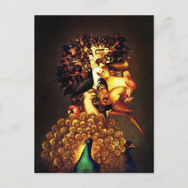 Luft - Arcimboldos bizarres Kopfprofil Postkarte (Vorderseite)