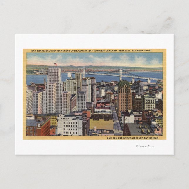 Luft aus der Innenstadt, Aussicht auf die Bucht Postkarte (Vorderseite)