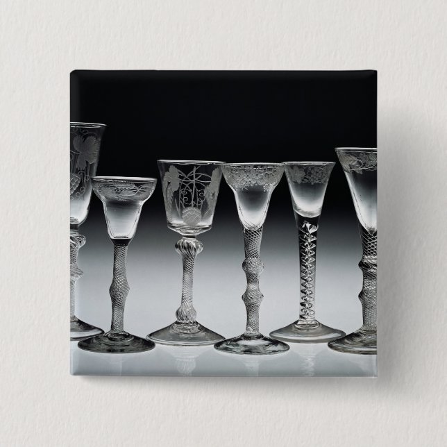 Luft-Drehung Gläser, 1750-60 Button (Vorderseite)