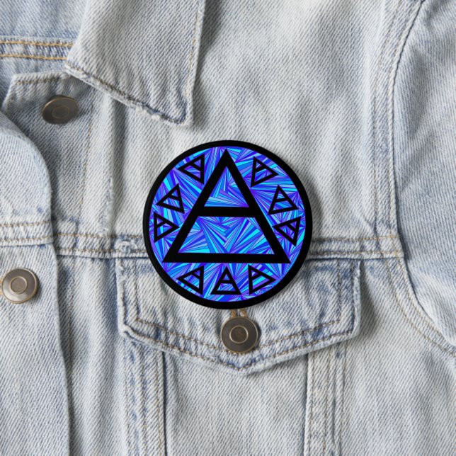 Luft-Symbol-Dreiergruppen-Knopf-Abzeichen Z blaues Button (Beispiel)