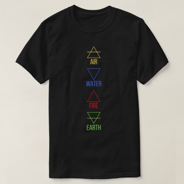 Luft-Wasser-Feuer-Erde T-Shirt (Design vorne)