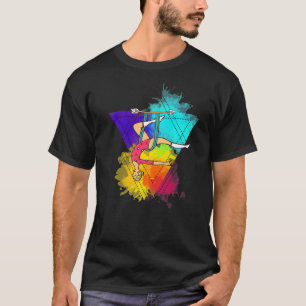 Luft-Yoga-Akrobatik-Aerialist-Buntes-Aerial-Yoga T-Shirt