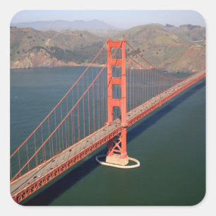 Luftansicht der Golden Gate Bridge in der 2 Quadratischer Aufkleber