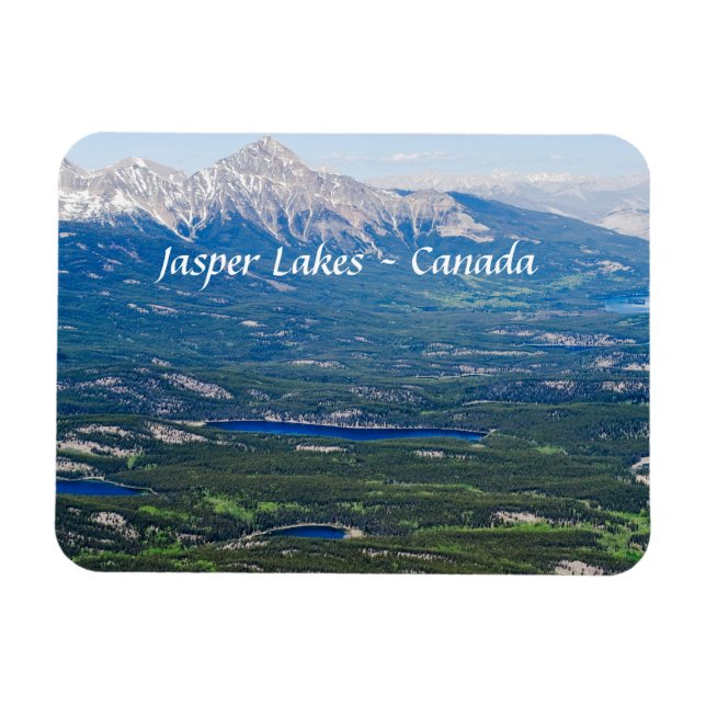 Luftansicht der Jasper-Seen - Kanada Magnet (Horizontal)