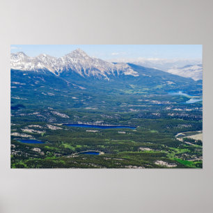 Luftansicht der Jasper-Seen - Kanada Poster