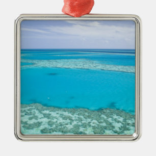 Luftansicht des Great Barrier Reef von Silbernes Ornament