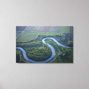 Luftansicht des Red River of the North Leinwanddruck