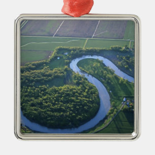 Luftansicht des Red River of the North Ornament Aus Metall