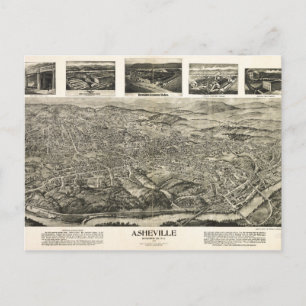 Luftansicht von Asheville, North Carolina (1912) Postkarte