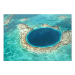 Luftansicht von Blue Hole, Segelboot verankert Fotodruck